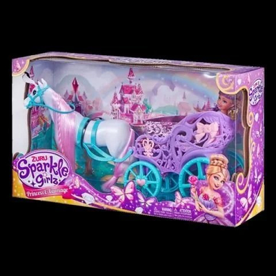 Lodër kukull Zuru Sparkle Girlz princeshë me kalë dhe karrocë, set princeshe me karrocë dhe kalë, shumëngjyrëshe