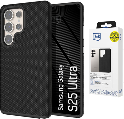 Këllëf telefoni 3mk Fortis MagCase Samsung Galaxy S25 Ultra, MagSafe, mbrojtje ushtarake, i zi