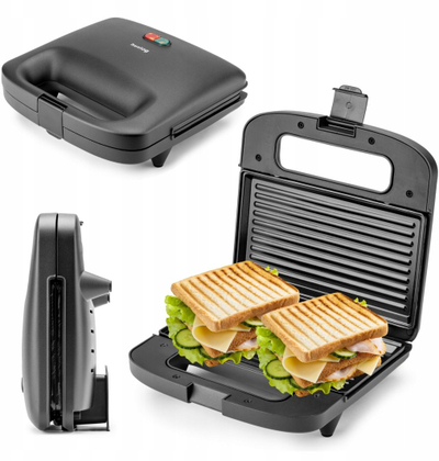 Tostier Huslog për sanduiç dhe grill, 1000W, i zi