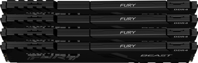 Memorie RAM Kingston Fury Beast, DDR4 64GB 2666MHz CL16, kit 4x16GB, e zezë