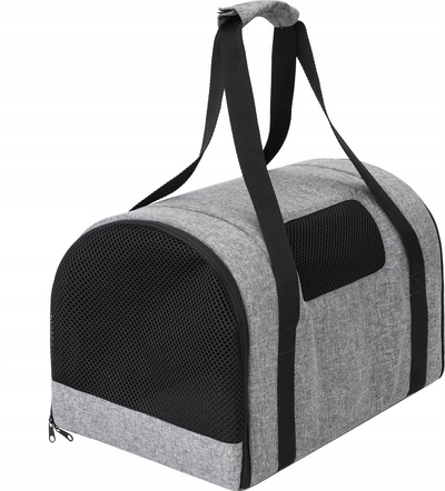 Çantë transporti R1 Tube, për mace dhe qen të vegjël, 27x39x28 cm, gri