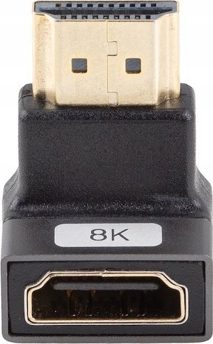 Adapter HDMI Lanberg 2.1, kënd 90° poshtë, 8K, 4K 240Hz, gri