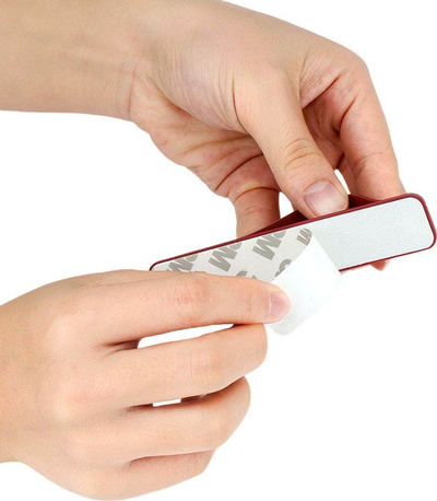 Mbajtës vetëngjitës për gisht për telefon, silikon, me zinxhir, rozë