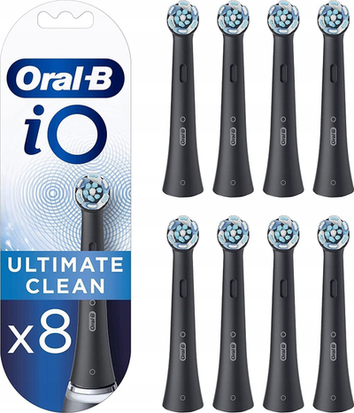 Koka furçe dhëmbësh Oral B iO Ultimate Clean, set me 8 copa, të zeza
