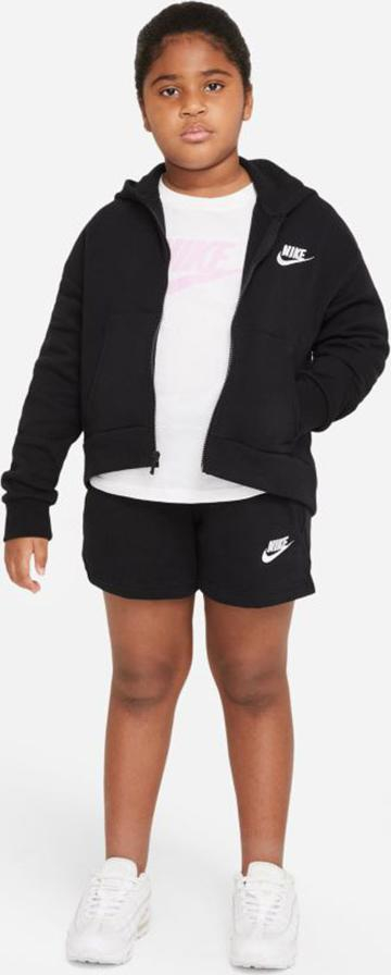 Bluzë me kapuç Nike Sportswear Club Fleece për goca, zinxhir i plotë, junior, e zezë