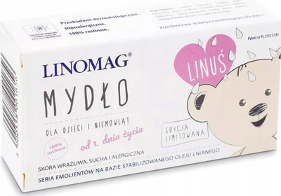 Sapun për kalamajt Linomag Mydlo, 100 g, për lëkurë të ndjeshme, i bardhë