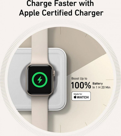Karikues wireless Anker MagGo 3 në 1, MagSafe, karikim i shpejtë, i bardhë