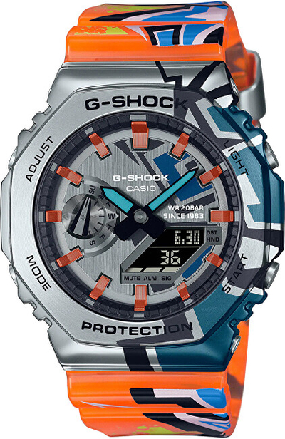 Orë për meshkuj Casio G-Shock GM-2100SS-1AER Street Spirit Metal Covered (619), portokalli