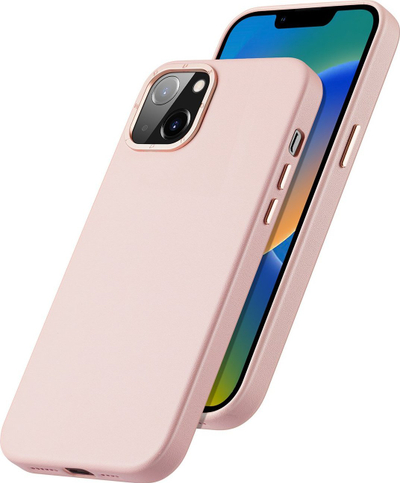 Këllëf telefoni Dux Ducis Grit për iPhone 14 Max, lëkurë artificiale, MagSafe, rozë