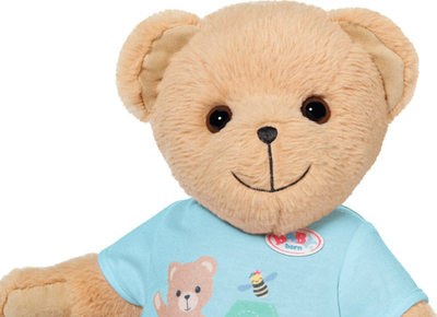Lodër ari pelushi Baby Born Bear, me fletore shoqnije, me romper blu