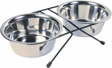 Stojcë me ena Trixie Stand, 2x0.75L, inoks, gri