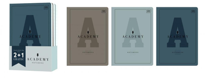 Set fletoresh me vija Interdruk Academy A5, 60 fletë, 3 copë, karbon