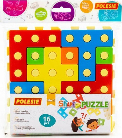 Lodër edukative Polesie 93936, puzzle për renditje, 16 copa, shumëngjyrëshe