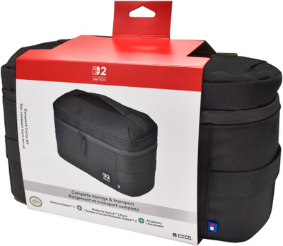 Çantë mbajtëse Hori Compact Carry All për Nintendo Switch 2, kompakte, shumëndarje, e zezë