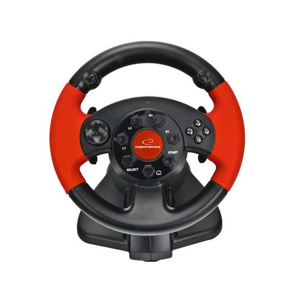 Timon lojërash Esperanza EG103 High Octane, me pedale, me vibrim, i zi