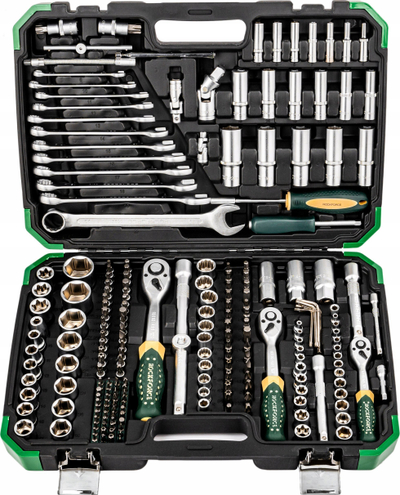 Set veglash Rockforce RF-38841+6, 216+6 pjesë, dopa 1/4" 3/8" 1/2", kuti transporti