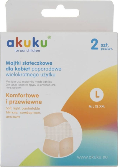Set i të brendshmeve Akuku Postpartum- për pas lindjes, 2copë (L), të bardha