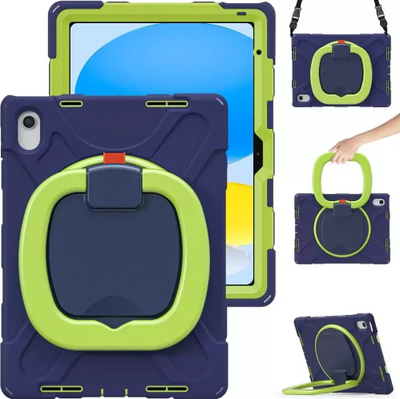 Mbulesë tableti Tech-Protect X-Armor për iPad 10.9 2022, me xham të fut më vete, me dorezë mbështetëse, blu-jeshile
