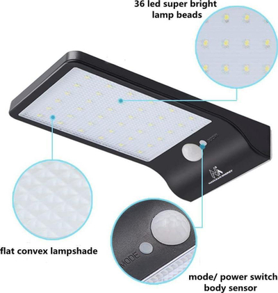 Llambë LED diellore Maclean me senzor IP65 MCE444 