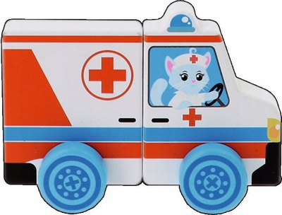 Lodër druri ambulancë TREFL Tiny Tails 61787, magnetike, me rrota