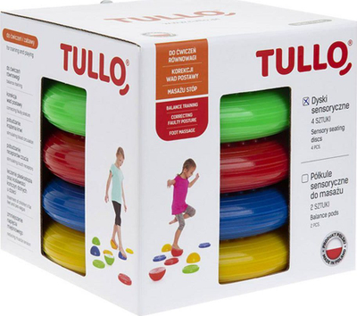 Disqe senzoriale Tullo Sensory Discs, set me 4 copë, diametër 17 cm, shumëngjyrëshe