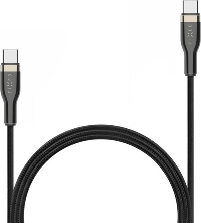 Kabëll FIXED USB C në USB C, 2 metra, 100W PD, i zi
