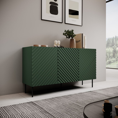 Komodë ONDA 3D2SZ, 150x45x85 cm, dizajn modern, e gjelbër