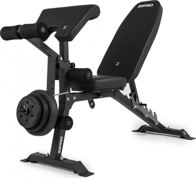 Stol fitnesi me mbajtëse Zipro Superset, 270kg, 164 x 56 x 116cm, i zi