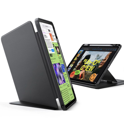 Футрола за таблет ESR Flip Hybrid за iPad Air 13 2024 2025, со држач за Apple Pencil, функција auto sleep wake, црна