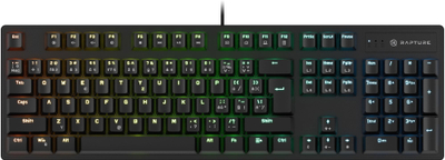 Tastierë mekanike Rapture X‑RAY, 104 taste, Outemu Blue, RGB, e zezë