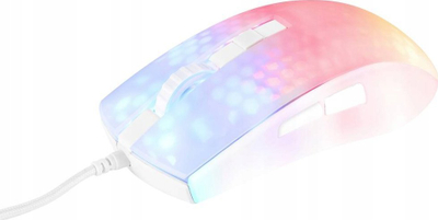 Гејминг глушец Deltaco Gaming WM87, 6200 DPI, 6 копчиња, бел проѕирен