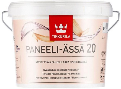 Llak për dru Tikkurila PANEELI-ÄSSÄ 20 EP, 2.7L, gjysmë i mat, transparent