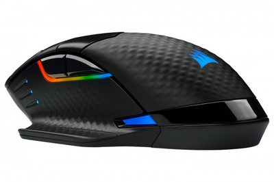 Гејминг глушец Corsair Dark Core, безжичен, 18000 DPI, црн