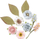 Lule dekorative letre Paper Flowers, set 10 copë, 2–4 cm, rozë dhe blu