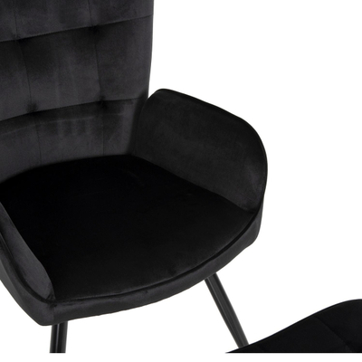 Kolltuk me stol këmbësh Crawley 70x57x103Hcm (HM8918.04), zezë