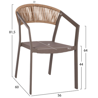 Karrige alumini Miri 56×58×80.5 cm (HM5891.03), bezhë