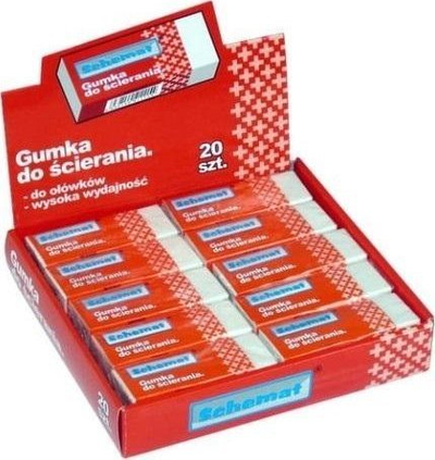 Set goma fshirëse Schemat, 20 copë, drejtkëndore, të bardha