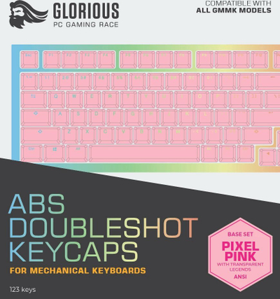 Kapakë tastiere Glorious ABS Doubleshot V2, profil OEM, layout English US, rozë