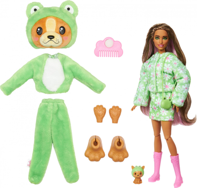 Kukull Barbie Cutie Reveal Costume Themed, seri me surpriza, qenush si bretkosë