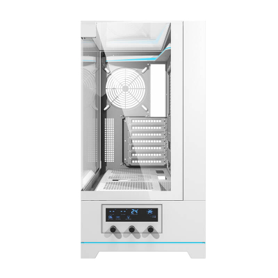 Kuti kompjuteri Darkflash DY450 pa ventilatorë (i bardhë)