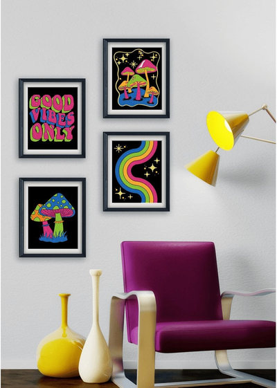Set kreativ Diamond Dotz Neon Flock Good Vibes, 10", 8", sfond i zi