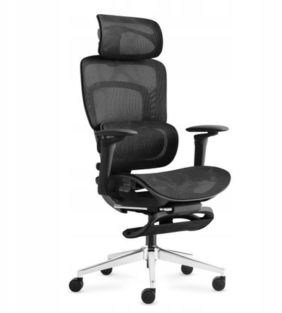 Karrige zyre MarkAdler Visioner 8.3, ergonomike, me mbështetëse këmbësh, e zezë