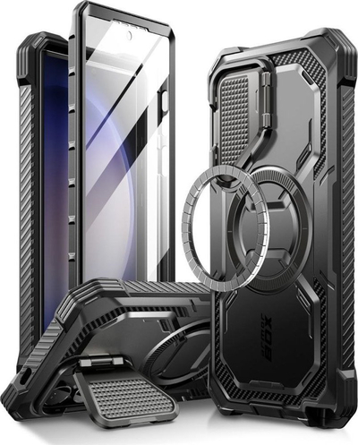 Mbështjellëse I-Blason ArmorBox për Galaxy S24 Ultra 5G, me unazë magnetike, rezistente ndaj goditjeve, e zezë
