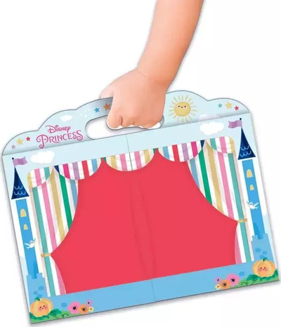 Set kreativ Disney Princess Creative Theatre 18727, me kukulla në shkopinj, me sfond teatri, shumëngjyrësh
