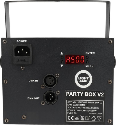 Efekt drite LED Light4Me Party Box V2, DMX 14 kanale, me lazer, i zi