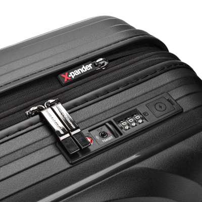 Valixhe kabine SwissBags Echo 16575, polipropilen, 4 rrota, gri