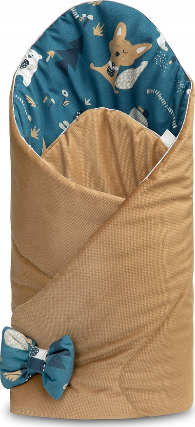 Mbështjellës për bebe Sensillo Velvet Teddy Bears, 75x75 cm, kadife karamel