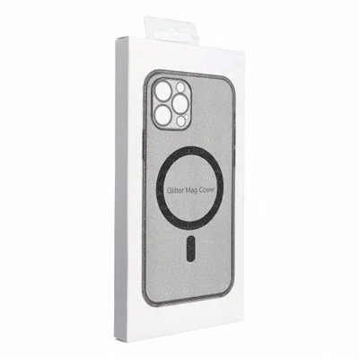 Заштитна маска MagSafe за телефон за iPhone 16 Pro, проѕирна, со заштита за камера, со црн сјај