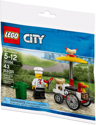 Set lodër LEGO City Hot Dog Cart and Vendor 30356, plastikë, multingjyrësh