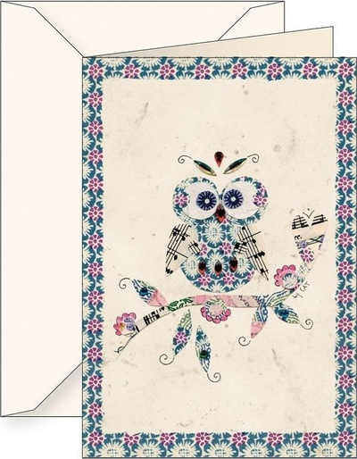 Картичка со плик B6 Legami 5826 Owl, хартија 200g/m2, повеќебојна
